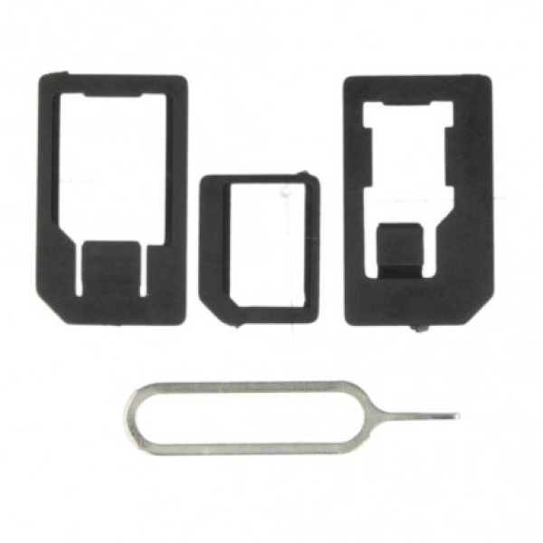 Adaptér pro nano a microSIM karty + jehla na vyjmutí SIM karty