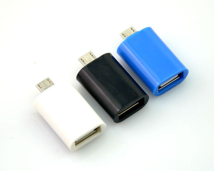 Adaptér microUSB/USB (OTG) modrý