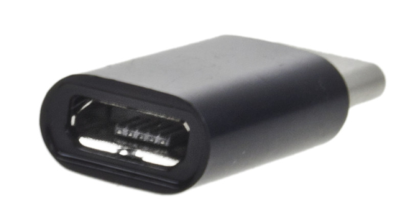 Adaptér microUSB - USB-C černý pro nabíječky a datové kabely