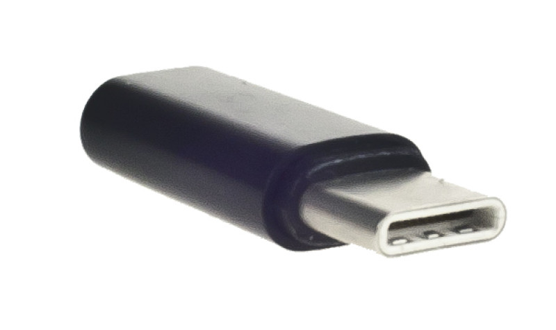 Adaptér microUSB - USB-C černý pro nabíječky a datové kabely