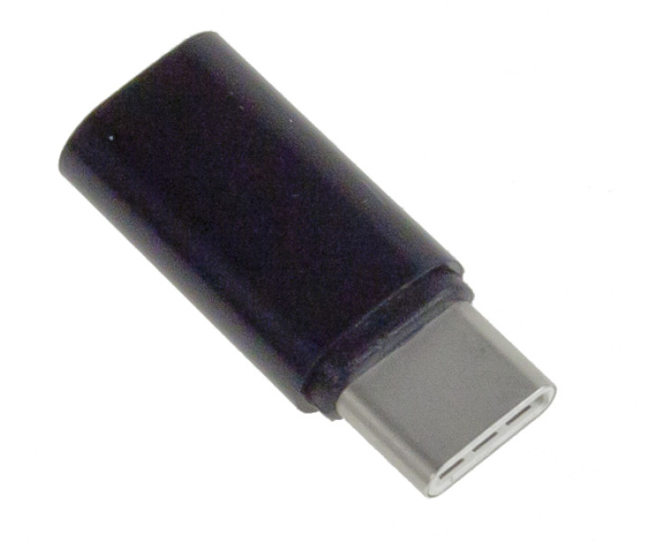 Adaptér microUSB - USB-C černý pro nabíječky a datové kabely