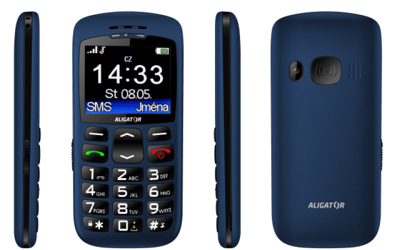 ALIGATOR A670 Senior modrý + nabíjecí stojánek