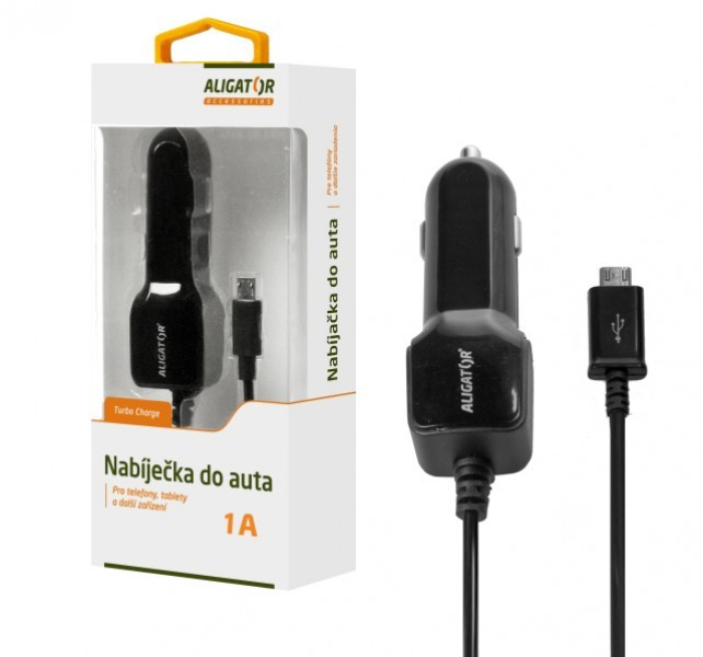 Nabíječka do auta Aligator microUSB 1A, originální
