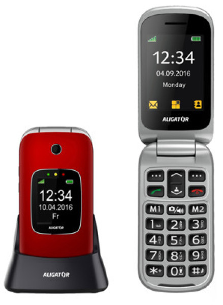 ALIGATOR V650 Senior červeno-stříbrný + nabíjecí stojánek
