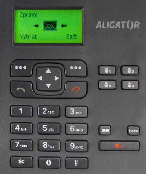 Aligator T100 černý, stolní gsm telefon
