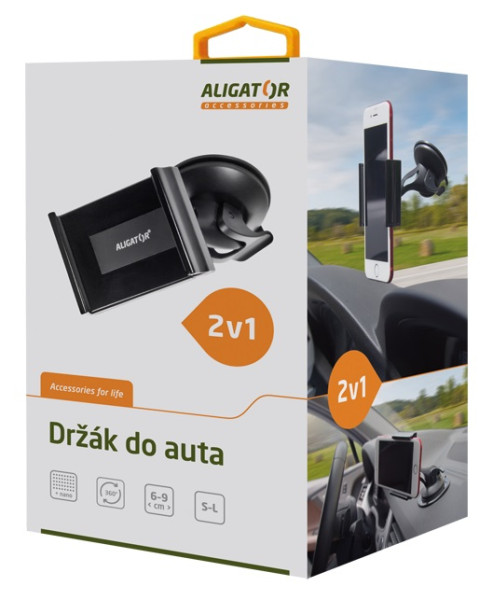 Aligator HA02 držák do auta 2v1, s přítlačnými rameny