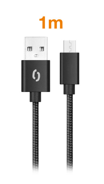 Datový kabel Aligator tuba 2A, micro USB černý