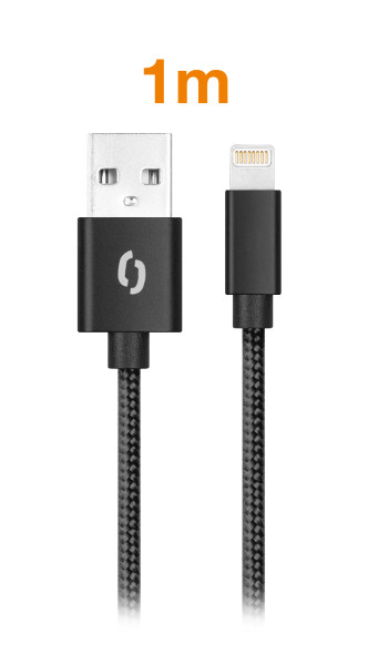 Datový kabel Aligator tuba 2A, iPhone lightning černý