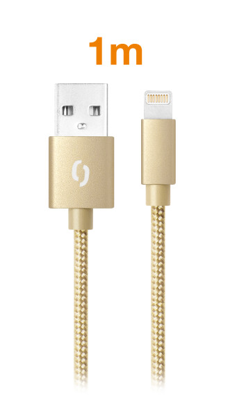 Datový kabel Aligator tuba 2A, iPhone lightning zlatý