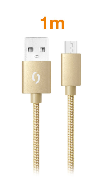 Datový kabel Aligator tuba 2A, micro USB zlatý