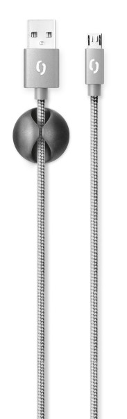 Datový kabel Aligator Premium 2A, micro USB šedý