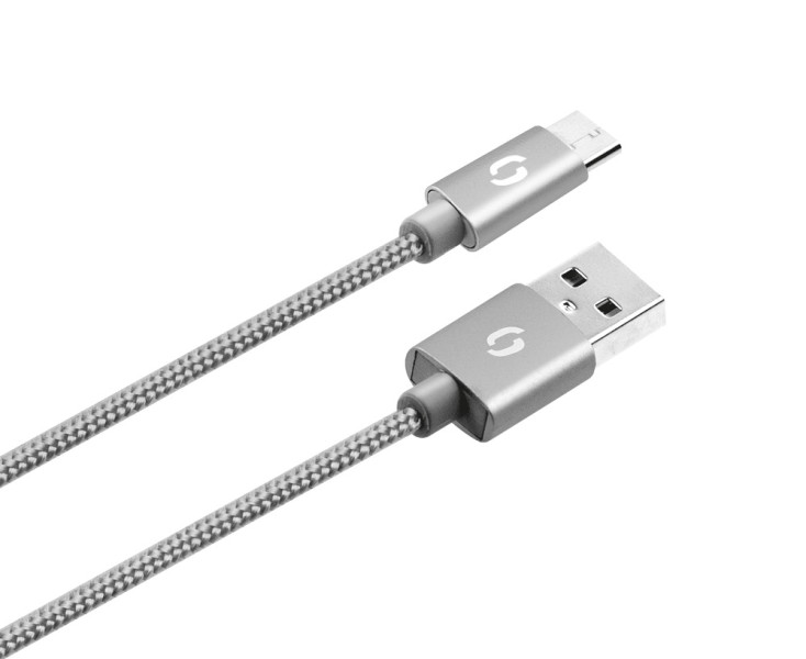 Datový kabel Aligator Premium 2A, micro USB šedý