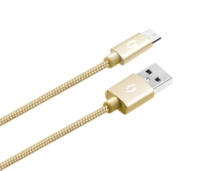 Datový kabel Aligator Premium 2A, micro USB zlatý