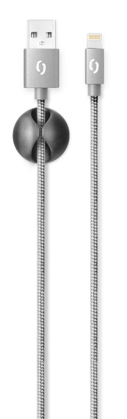 Datový kabel Aligator Premium 2A, lightning šedý