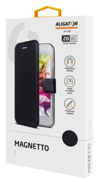 Flip pouzdro Aligator Magnetto iPhone xr, černé
