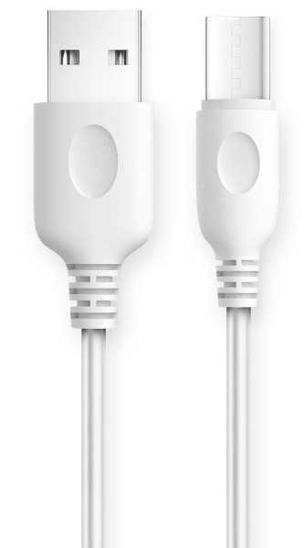 Datový a nabíjecí kabel ALIGATOR USB-C, 7,00 mm, délka 1m, 2A, USB 2.0, bílý