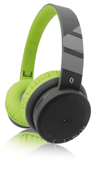 Bluetooth sluchátka ALIGATOR AH02, FM, SD karta, černo/zelená