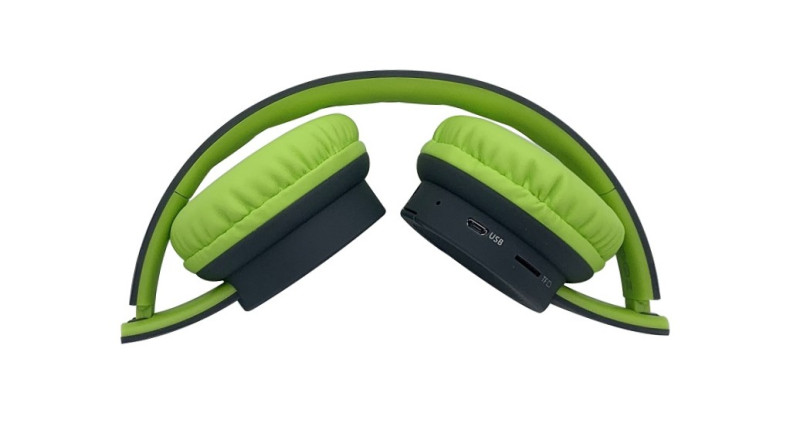 Bluetooth sluchátka ALIGATOR AH02, FM, SD karta, černo/zelená
