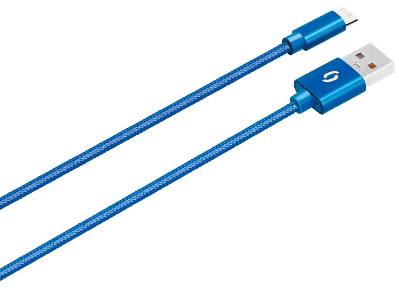 Datový kabel Aligator Premium 2A, micro USB modrý