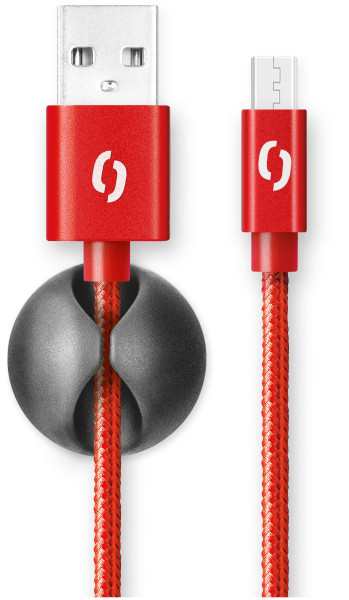 Datový kabel Aligator Premium 2A, micro USB 2m červený