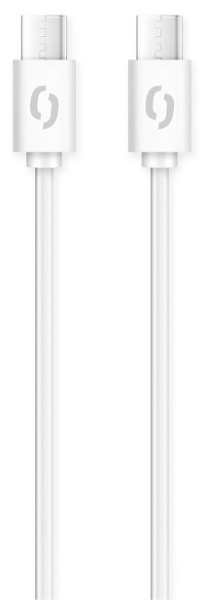 Datový kabel ALIGATOR 60W, USB-C/USB-C 3A,  USB 3.2 Gen 1, rychlá data, 1m bílý