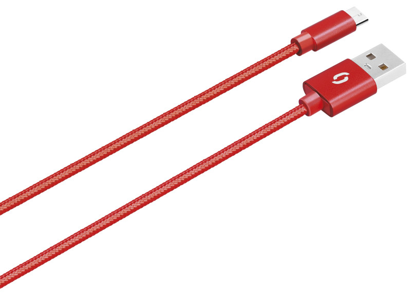 Datový kabel Aligator Premium 2A, micro USB 50cm červený