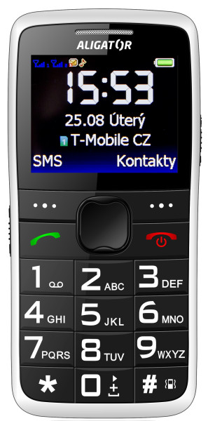 ALIGATOR A675 Senior bílý + nabíjecí stojánek