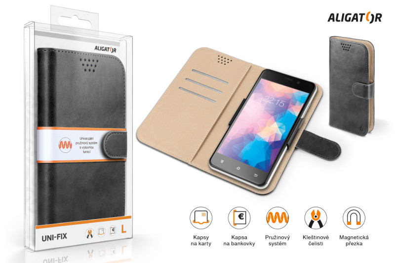 Pouzdro ALIGATOR UNI-FIX, velikost L (150*72), černá