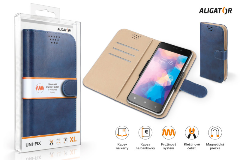 Pouzdro ALIGATOR UNI-FIX, velikost XL (160*82), modrá