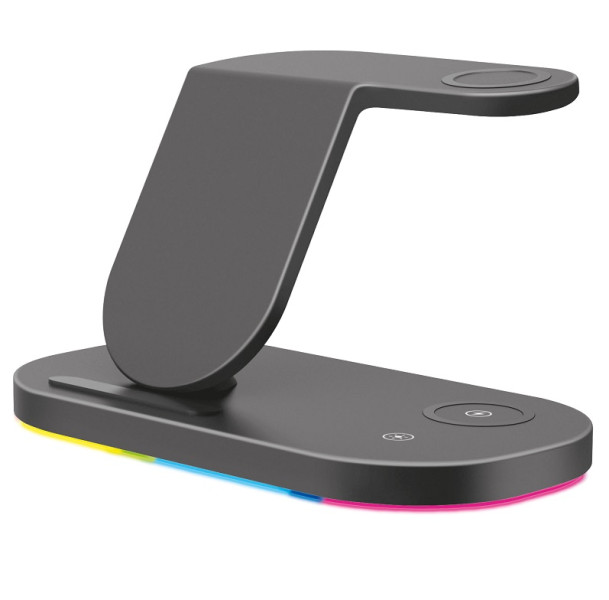 Nabíječka bezdrátová nabíjecí stanice Aligator Smart station s 3v1, nabíjení Samsung Watch 15W, černá