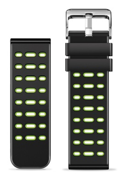 Řemínek silikonový duální Aligator 22mm, zelený