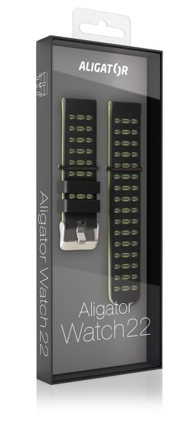 Řemínek silikonový duální Aligator 22mm, zelený