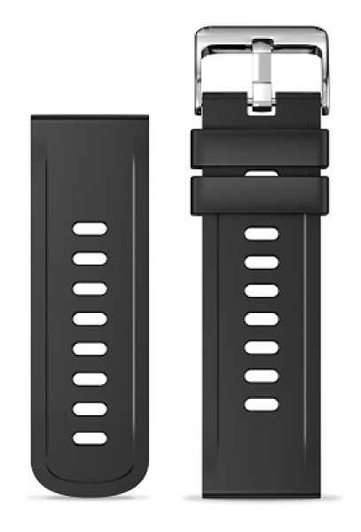 Řemínek silikonový ALIGATOR 22mm, černý