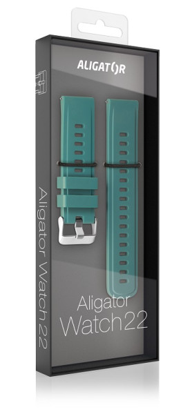 Řemínek silikonový ALIGATOR 22mm, zelený