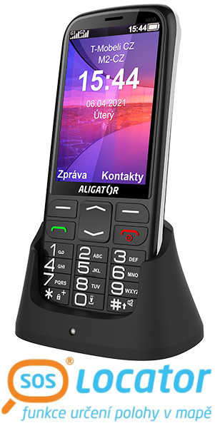 ALIGATOR A830 Senior černý + nabíjecí stojánek