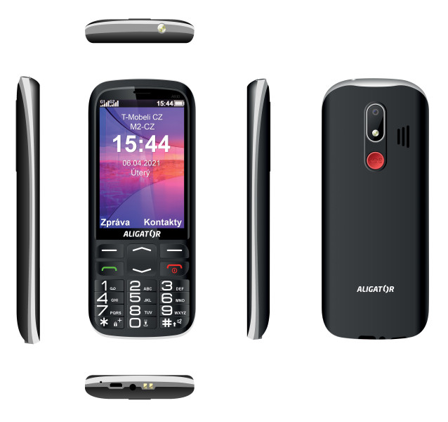 ALIGATOR A830 Senior černý + nabíjecí stojánek