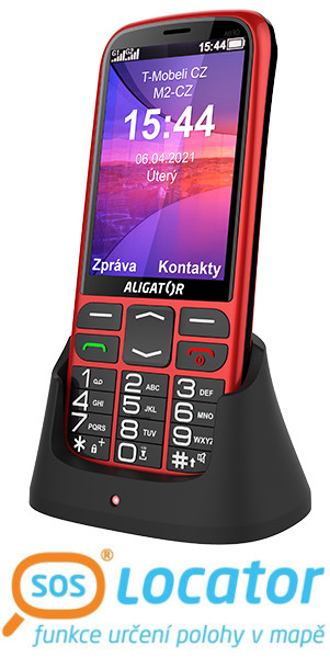 ALIGATOR A830 Senior červený + nabíjecí stojánek