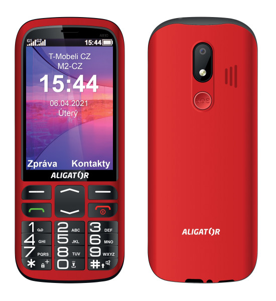 ALIGATOR A830 Senior červený + nabíjecí stojánek