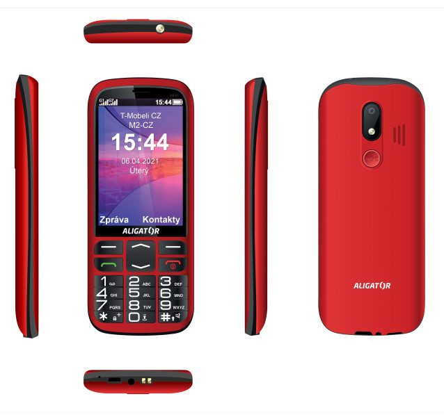 ALIGATOR A830 Senior červený + nabíjecí stojánek