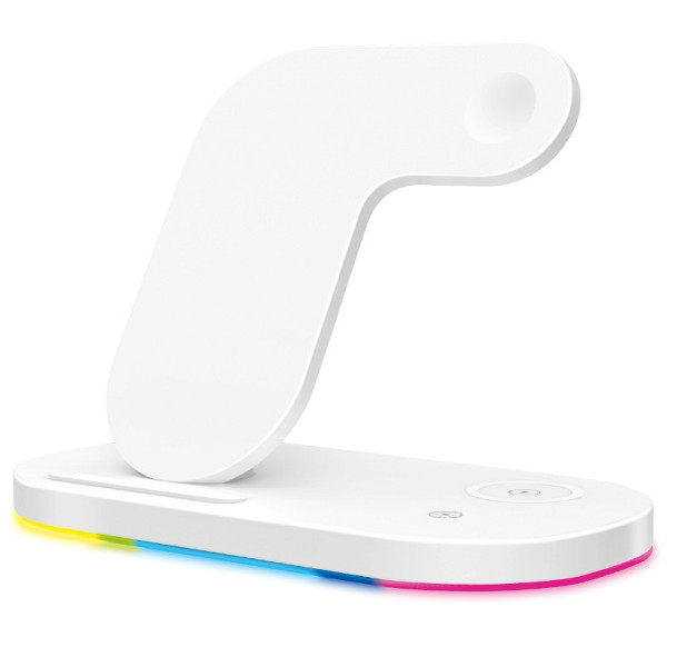 Nabíječka bezdrátová QI dok.stanice 3v1 Apple Watch,15W,bílá