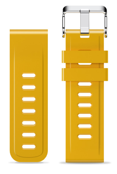 Řemínek silikonový ALIGATOR 22mm, hořčicově žlutý