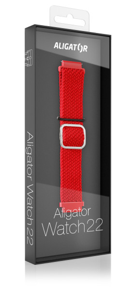 Řemínek textilní ALIGATOR 22mm, červený