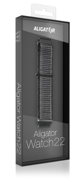 Řemínek nylonový ALIGATOR 22mm, černý