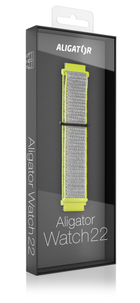 Řemínek nylonový ALIGATOR 22mm, limetkový