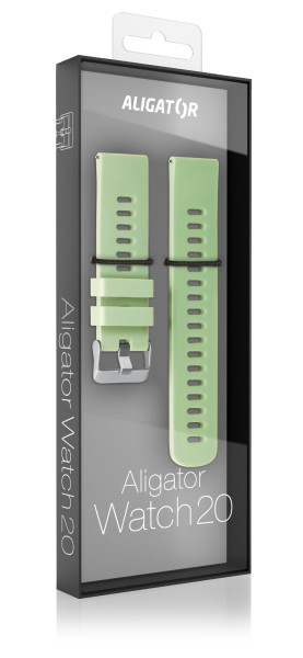 Řemínek silikonový ALIGATOR 20mm, pistáciový
