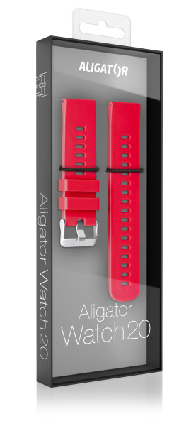 Řemínek silikonový ALIGATOR 20mm, červený
