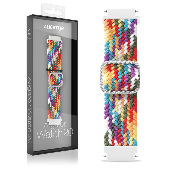 Řemínek textilní ALIGATOR 20mm, barevný