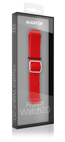 Řemínek textilní ALIGATOR 20mm, červený