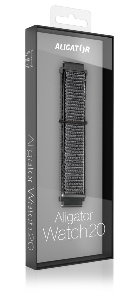Řemínek nylonový ALIGATOR 20mm, černý