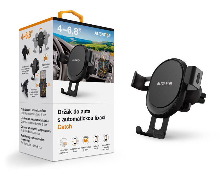 Držák do auta s automatickou fixací HA18 Aligator catch do ventilační mřížky, univerzální
